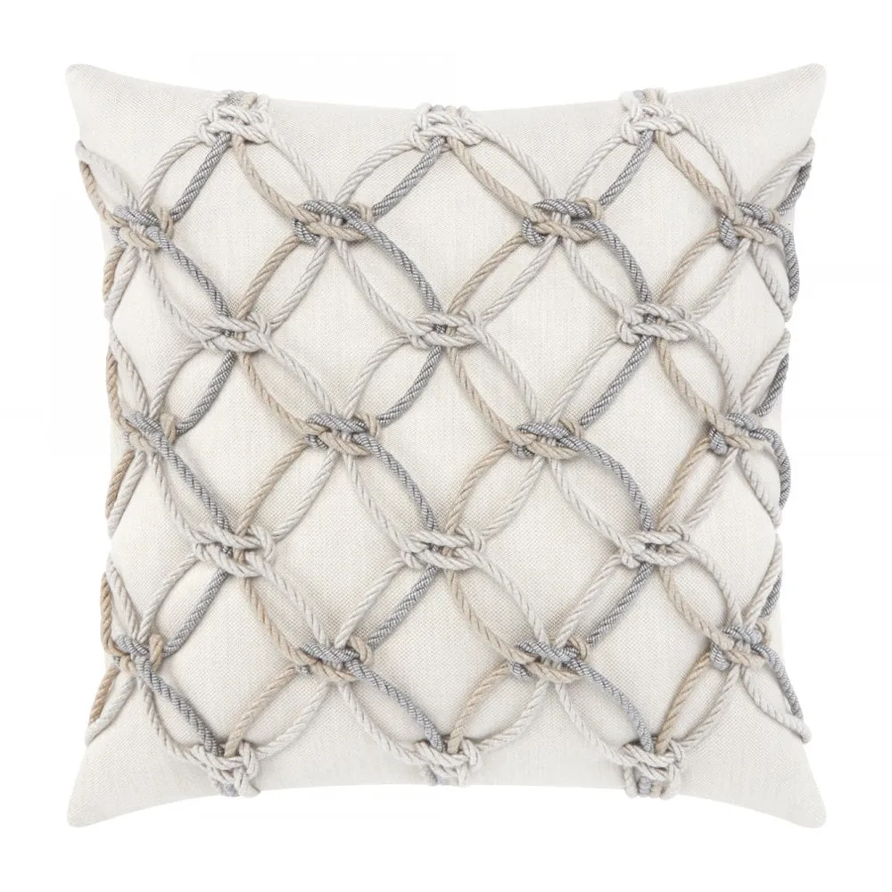 20" Square Elaine Smith Pillow  Grigio Rope