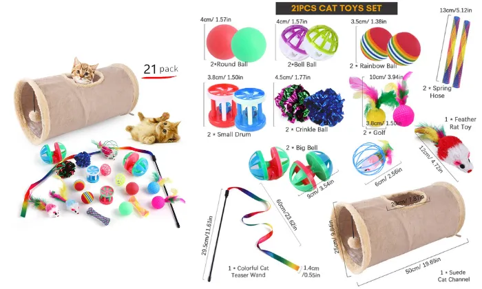 21 Piece Kitten Toys Set