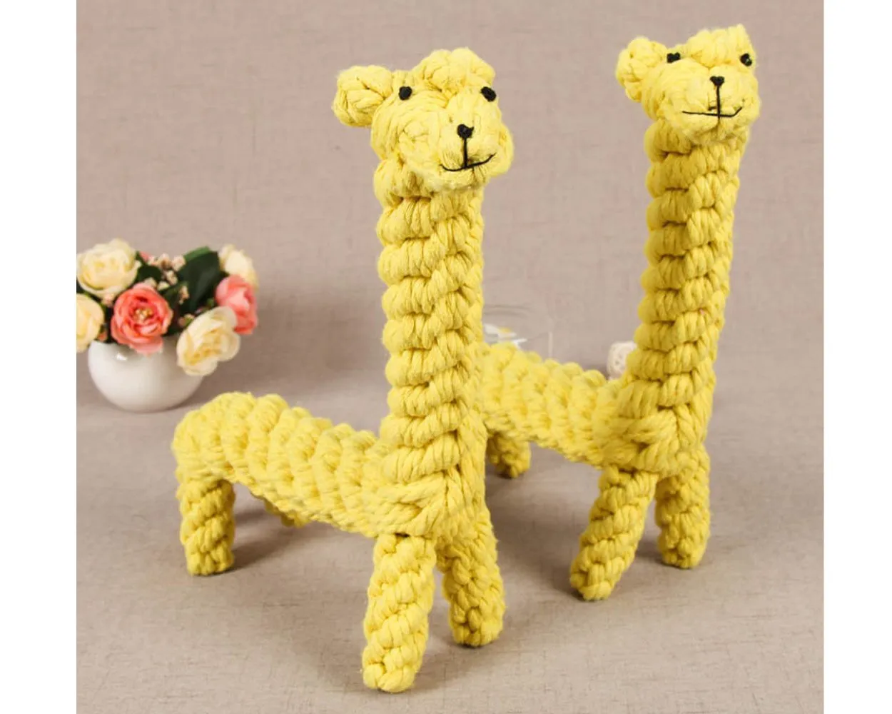 3 Pcs Durable Dog Chew Toys Pet Dog Toy Set - Giraffe, Bear and Duck