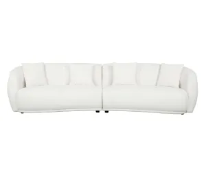 Alba Curve 4 Seater Sofa - Ivory Boucle Fabric