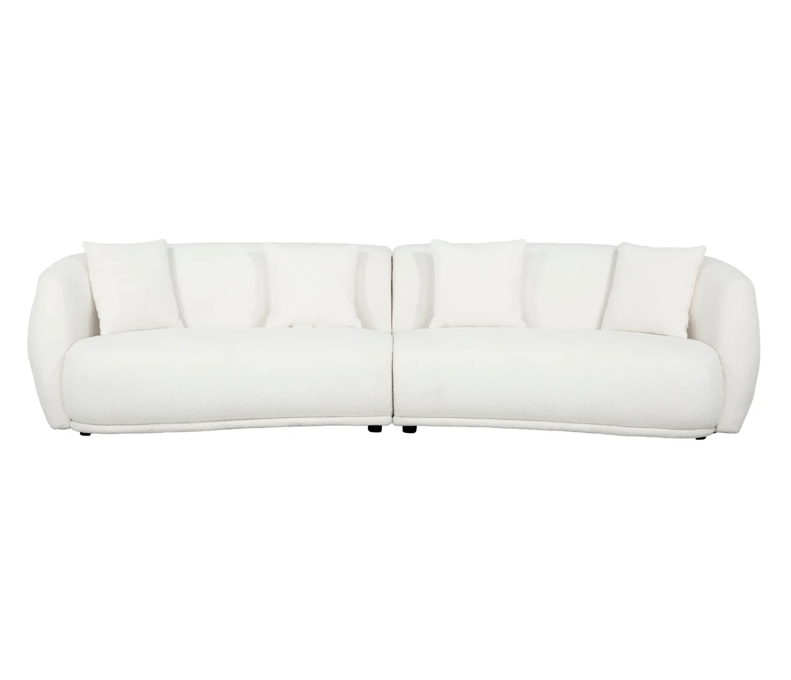 Alba Curve 4 Seater Sofa - Ivory Boucle Fabric