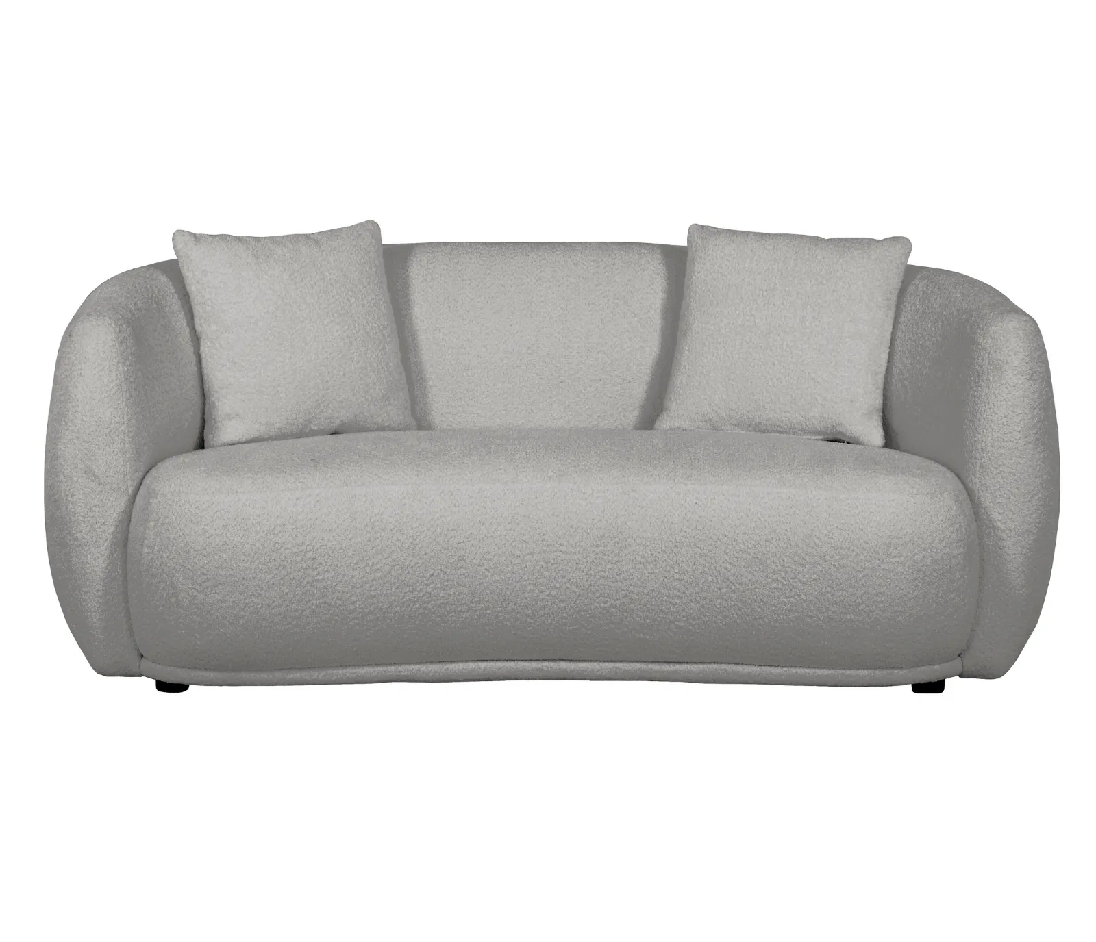 Alba Curve Loveseat - Pewter Boucle Fabric