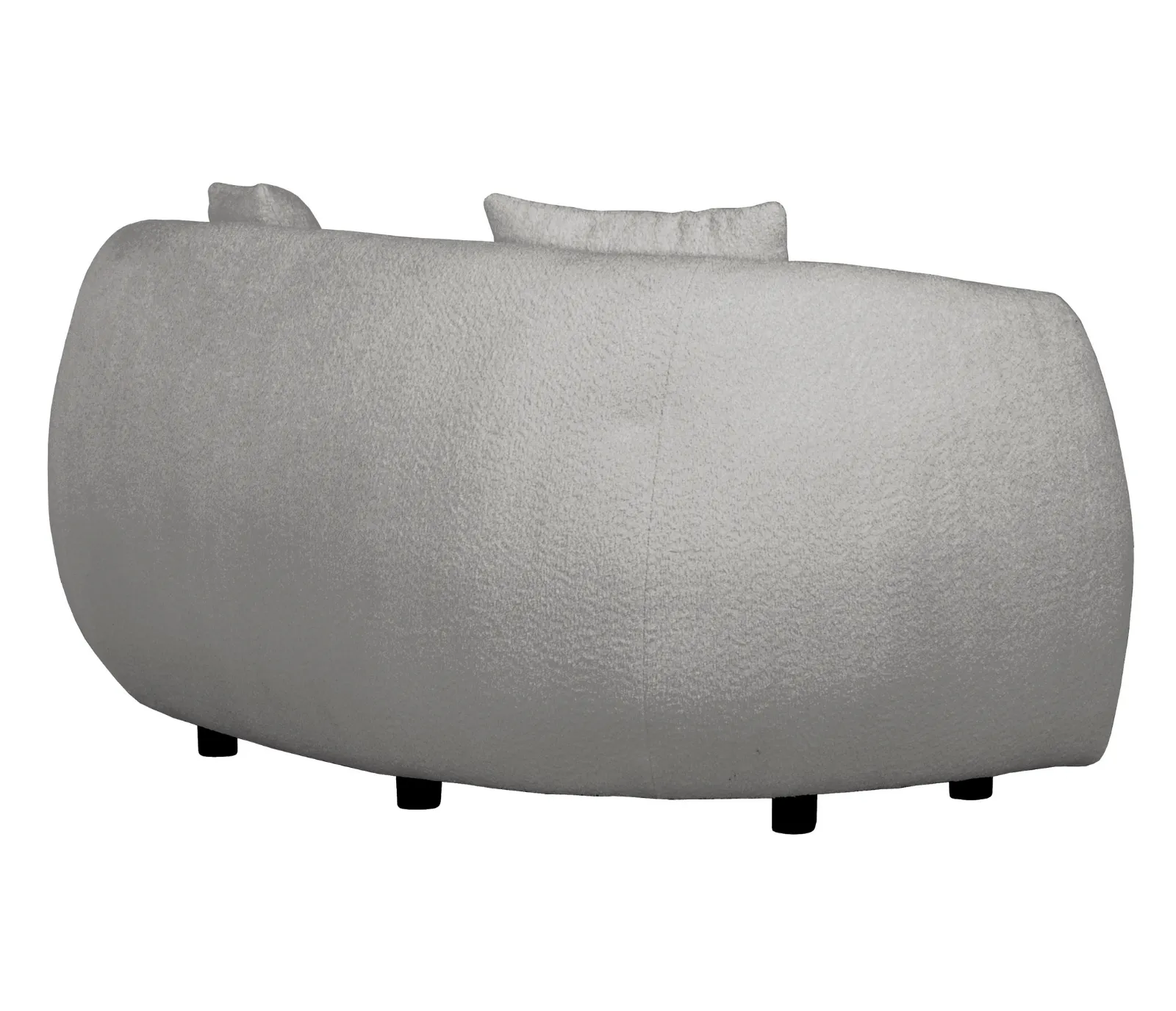 Alba Curve Loveseat - Pewter Boucle Fabric