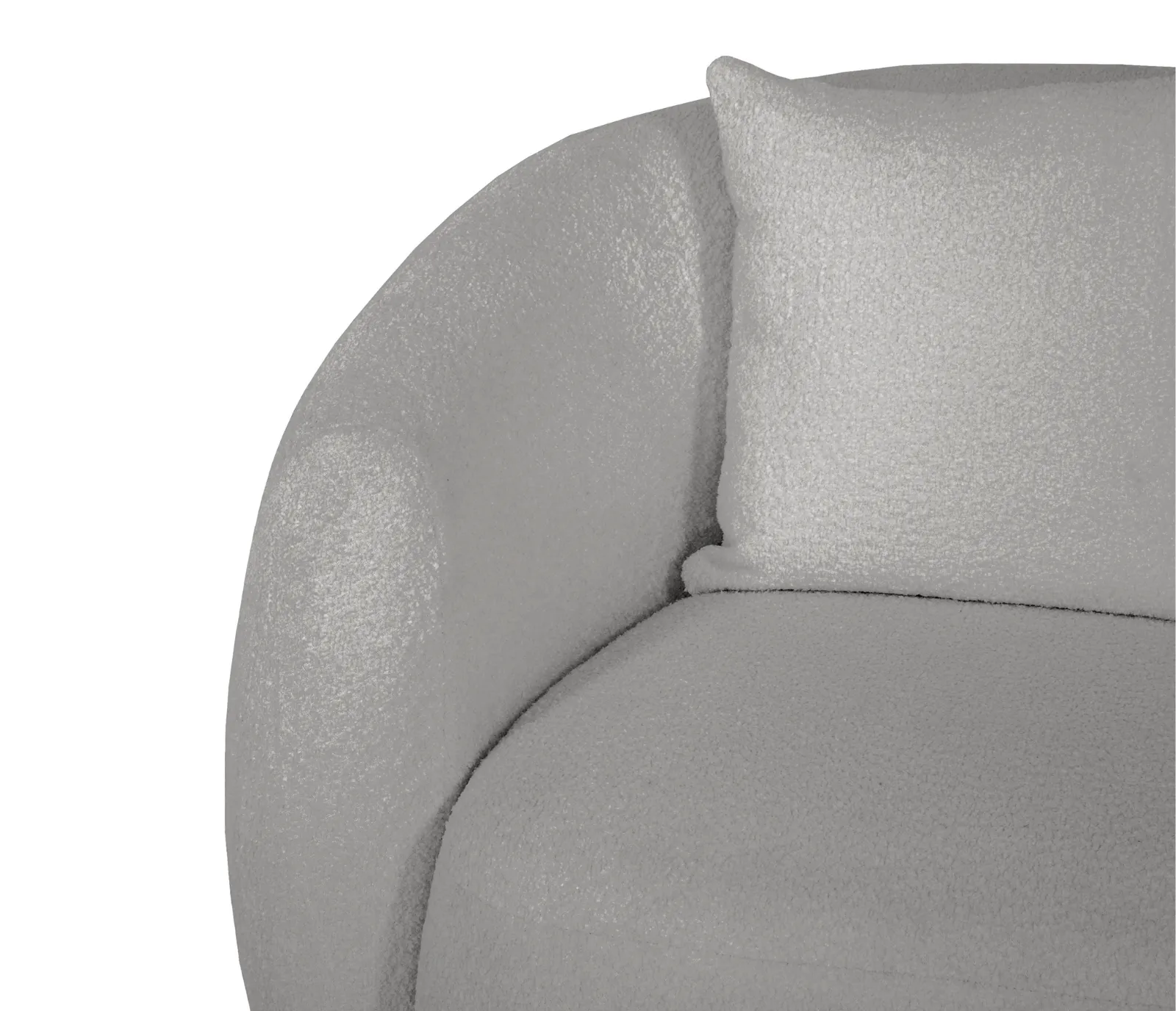 Alba Curve Loveseat - Pewter Boucle Fabric