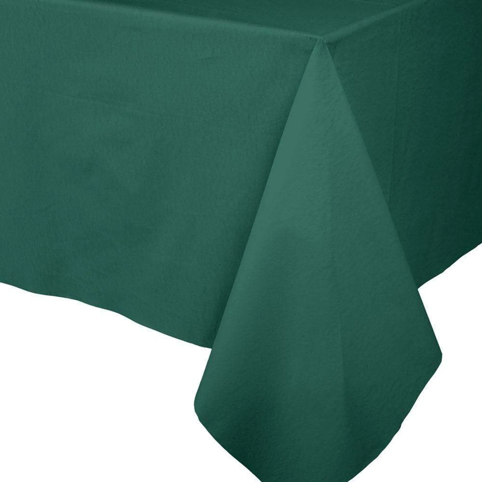 Caspari Paper Linen Tablecloth in Hunter Green