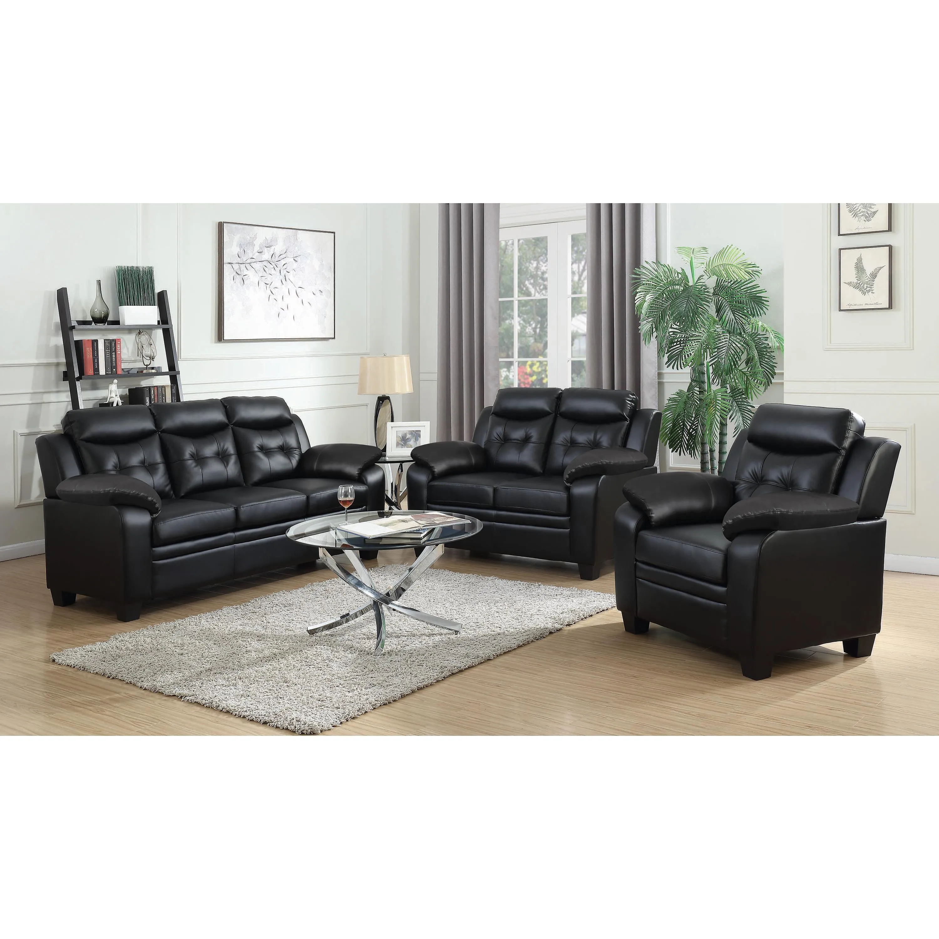 Coaster Furniture Finley Stationary Leatherette Sofa 506551