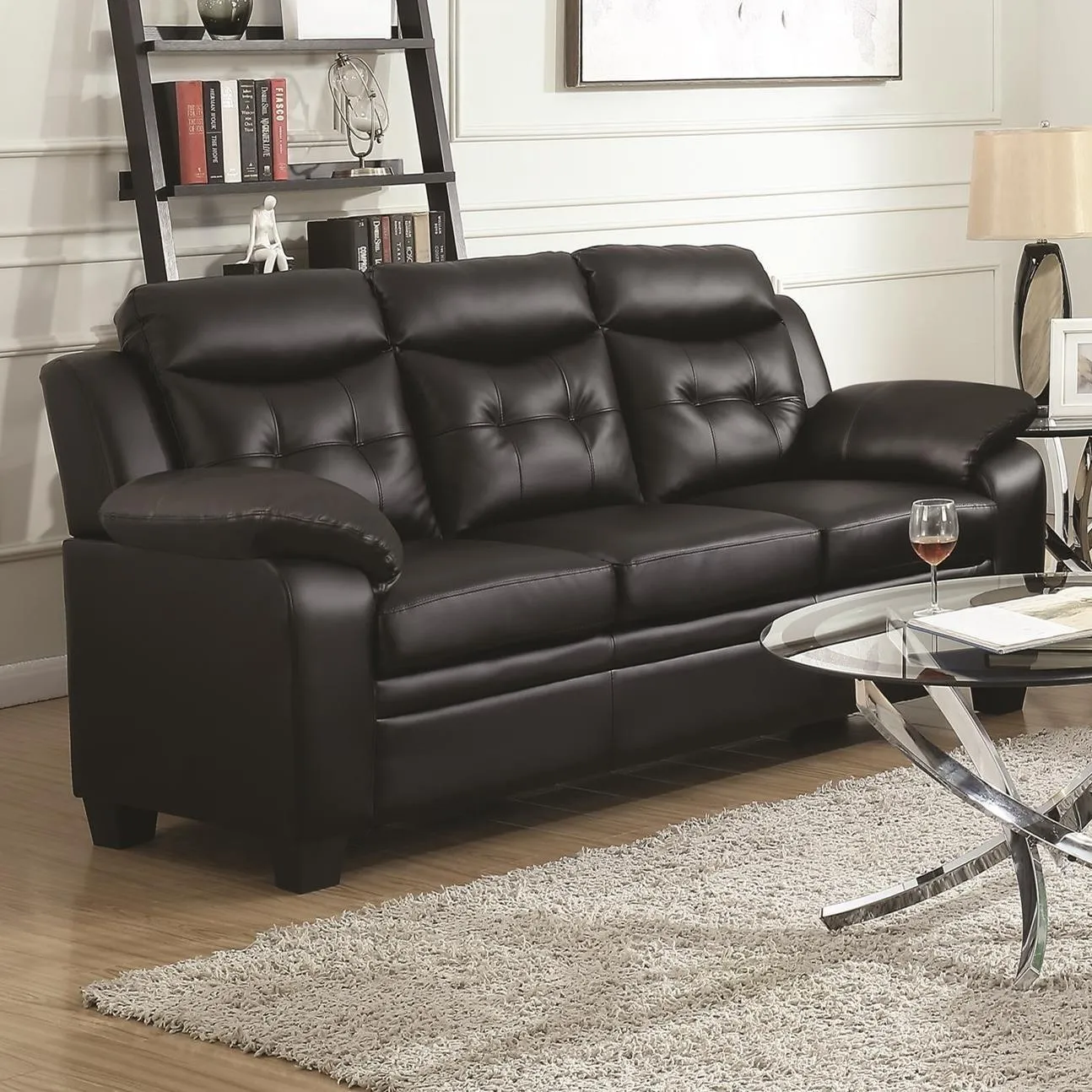 Coaster Furniture Finley Stationary Leatherette Sofa 506551