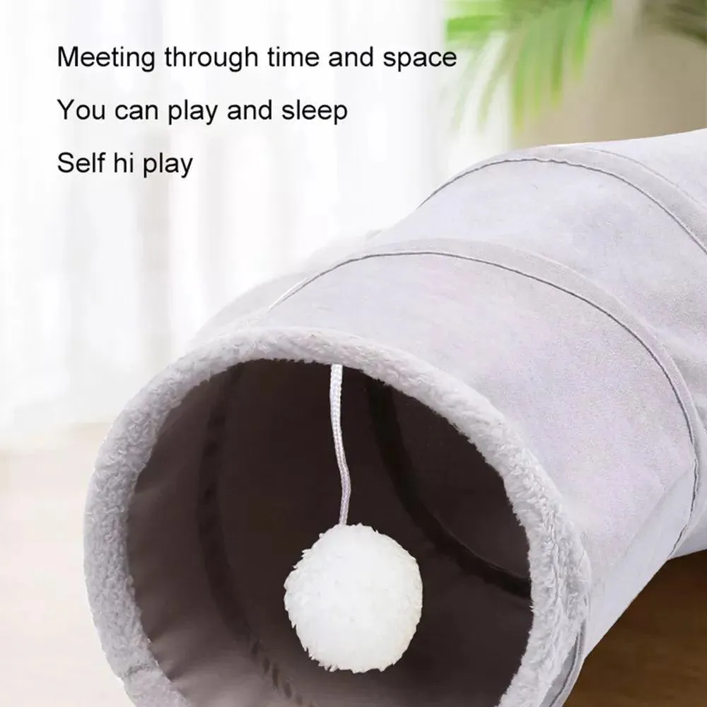 Collapsible Cat Tunnel 3-Way Play Tube Indoor Cats