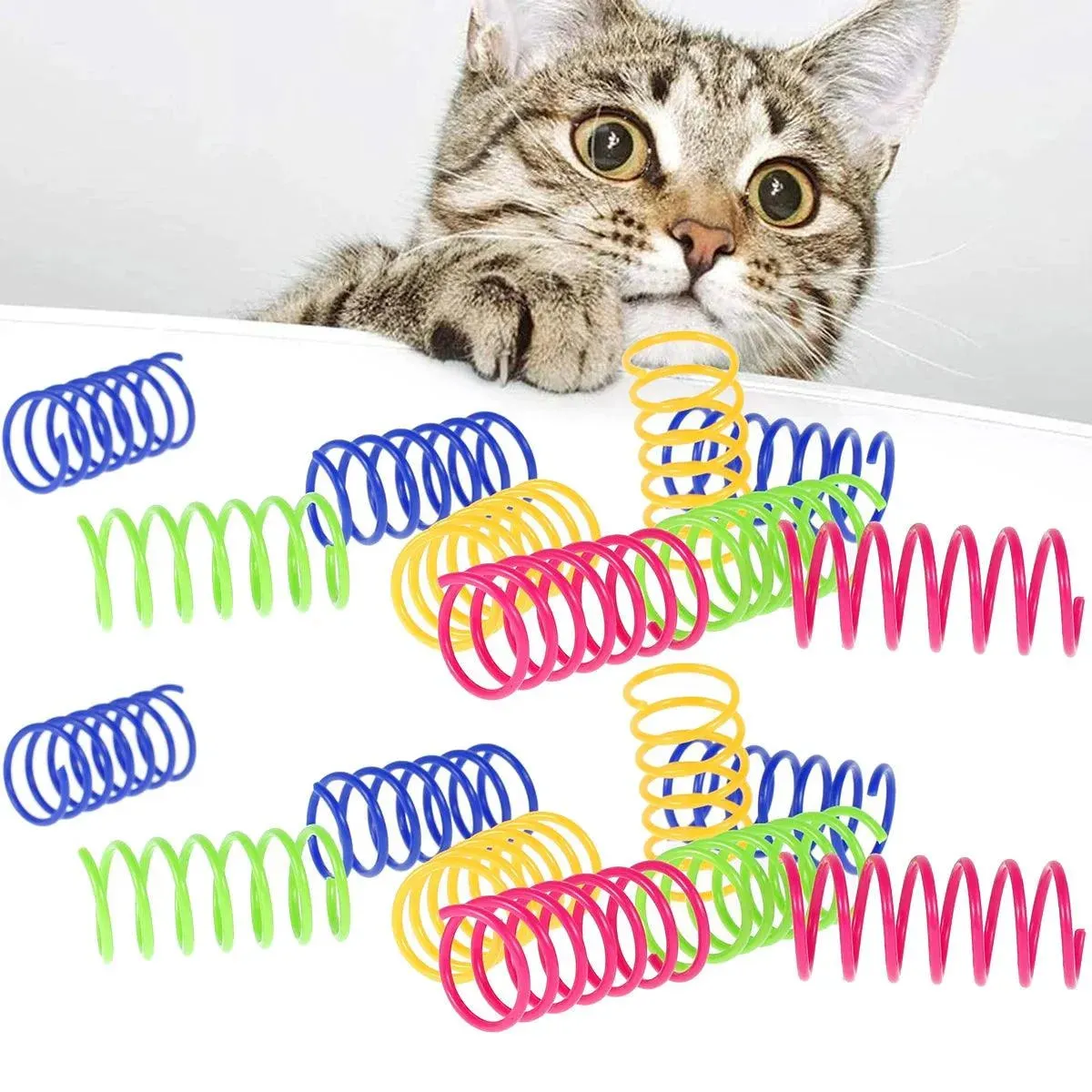 Colorful Cat Spring Toys 80pcs Pack