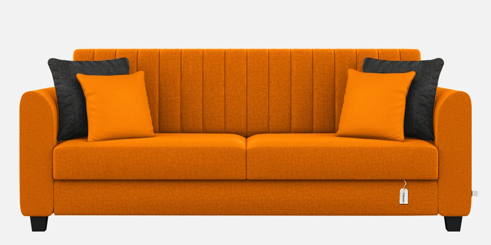 Cosmic Fabric 3 Seater Sofa in Vivid Orange Colour