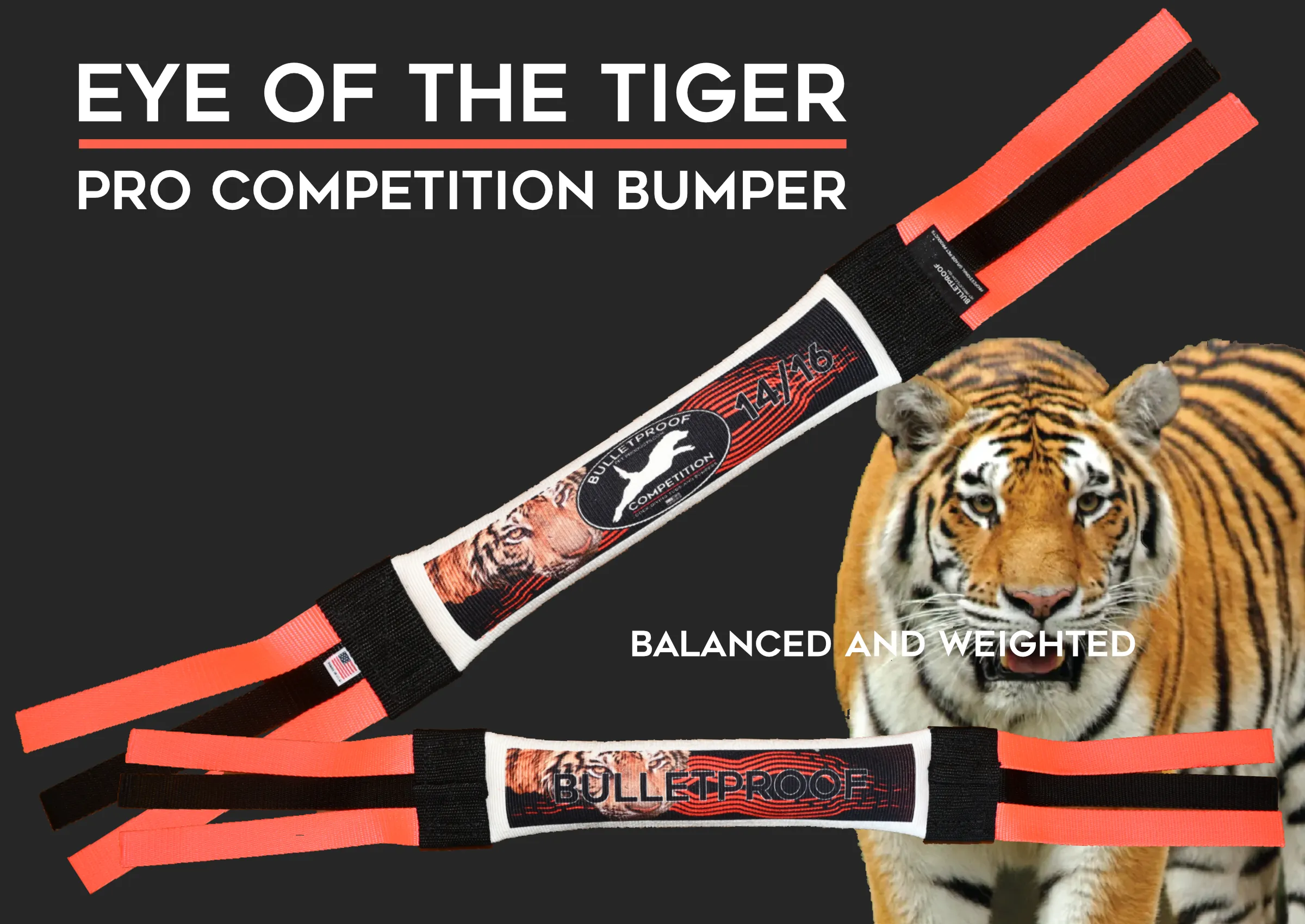 Dock Diving Bumper Tug - Competition Series Weighted - Eye Of The Tiger