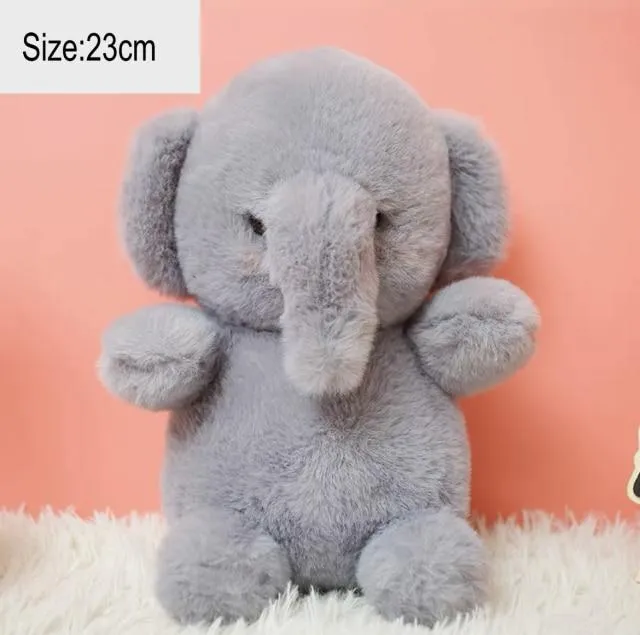 Fluffy Hair Super soft Elephant Lamb Cuddly Plushies Doll Stuffed Animals Long Plush Brown Bear Chick Baby Appease Doll toys Kid