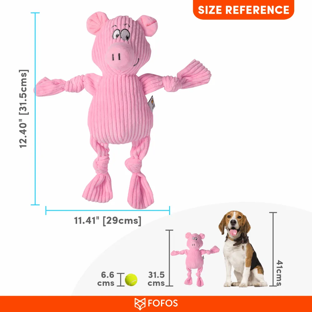 Fofos Fluffy Pig Pink Toy for Dogs (Pink)