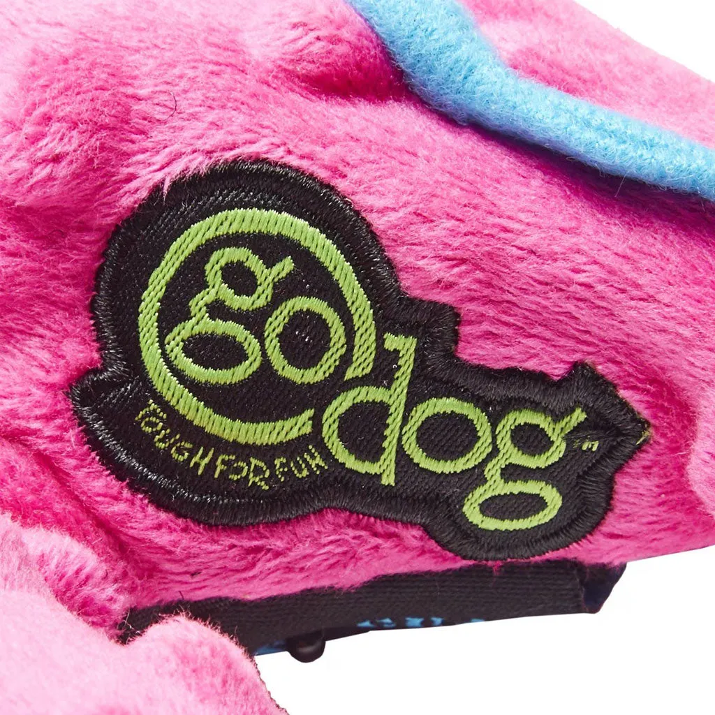 GoDog Pink Gator Chew Guard Squeaky Plush Dog Toy, Large