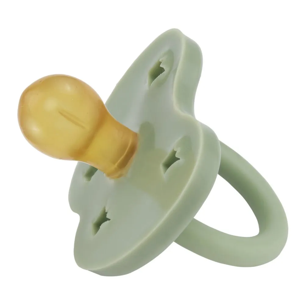 Hevea Natural Rubber Round Pacifier - Moss Green (3-36 Months)