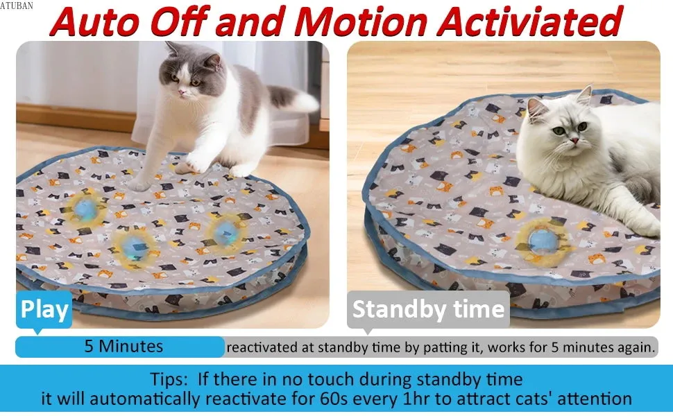 Interactive Electric Cat Toy with Motion Activation and Chirping Features