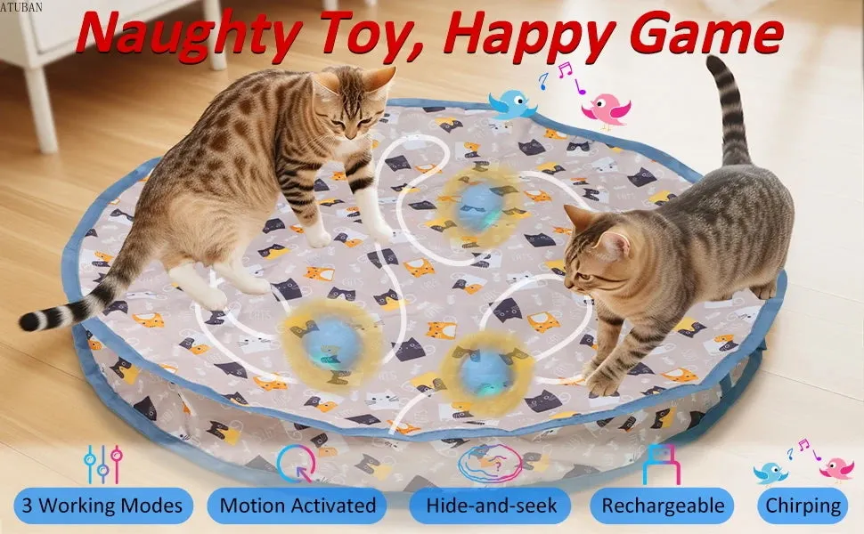 Interactive Electric Cat Toy with Motion Activation and Chirping Features