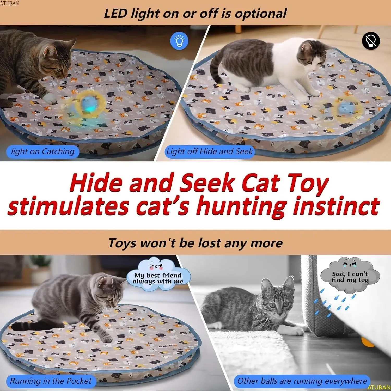 Interactive Electric Cat Toy with Motion Activation and Chirping Features