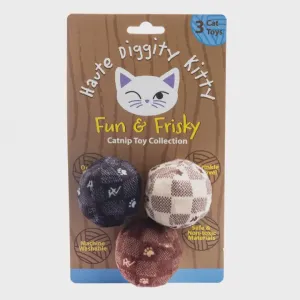 Kitty Vuiton Balls Checker Organic Catnip Toys