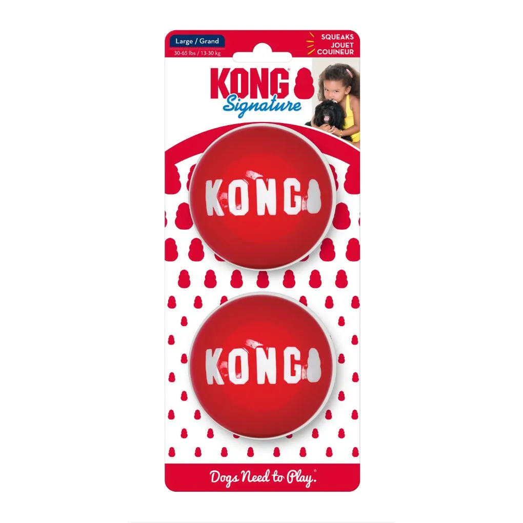 KONG Signature Dog Sport Balls 2pk