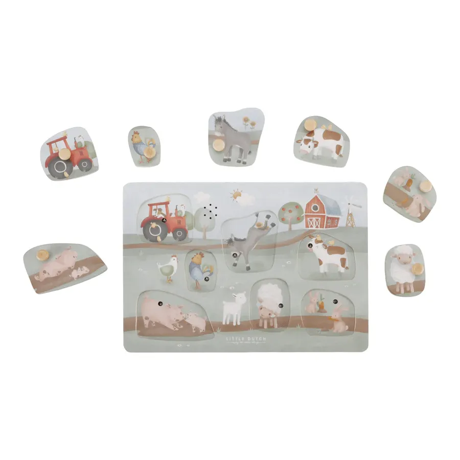 Little Dutch Little Farm Wooden Sound Puzzle