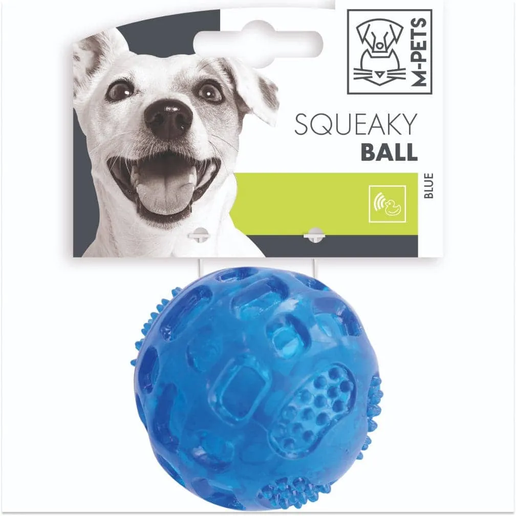 M Pets Squeaky Ball Toy for Dogs Combo (Green/Blue)