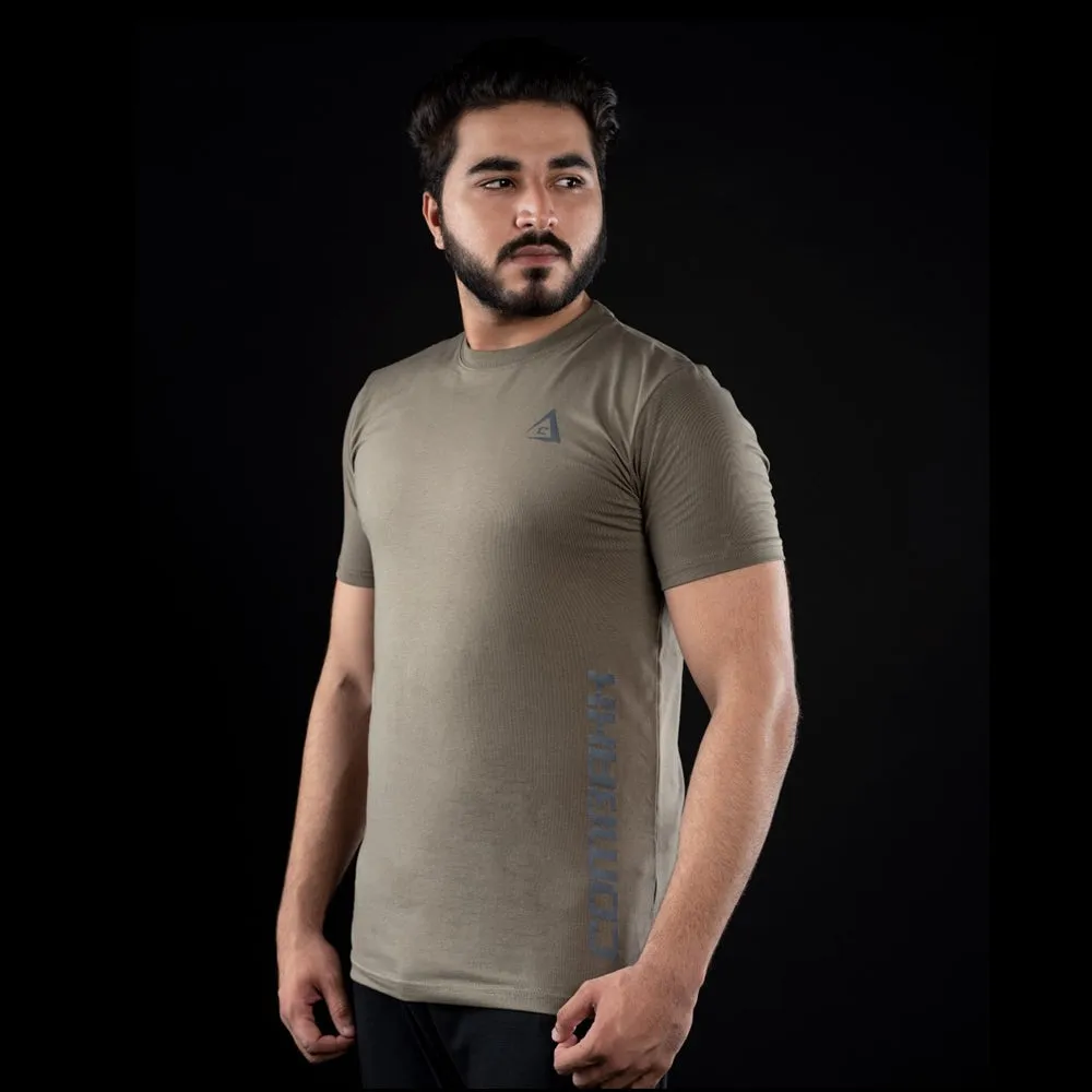 MEN’S COTTON TEE PRO OLIVE (SIDE LOGO)