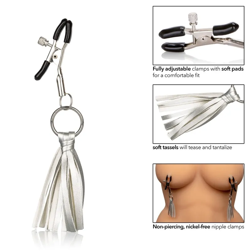 Nipple Play Playful Tassels Nipple Clamps -  Silver