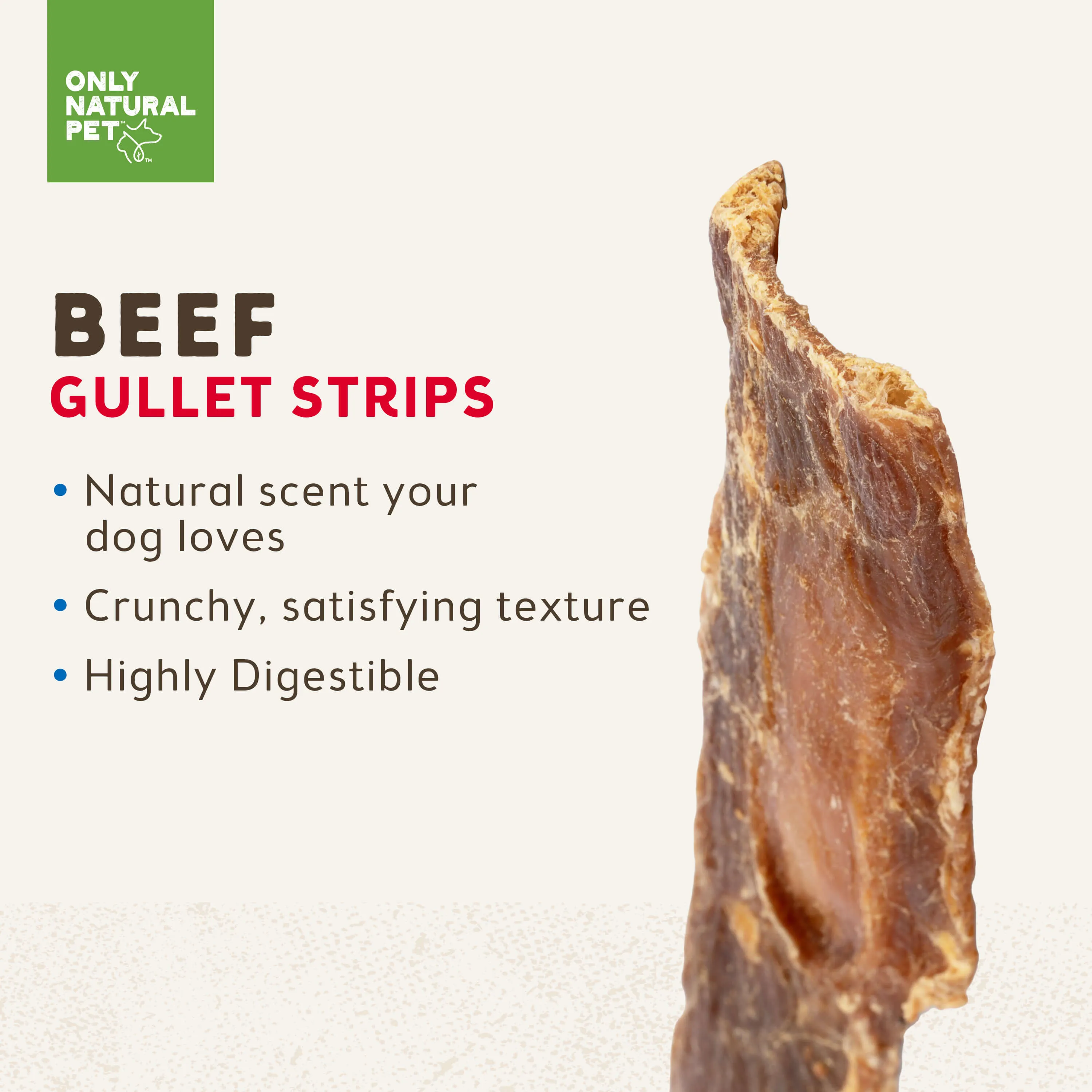 Only Natural Pet Beef Gullet Strips for Dogs