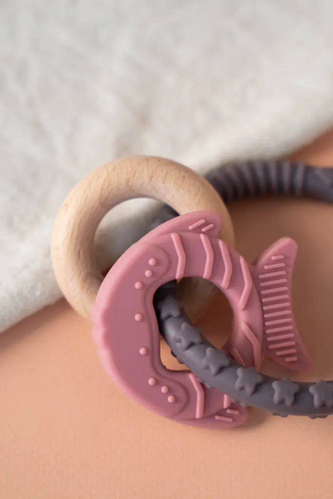 Pink Fish Teething Ring