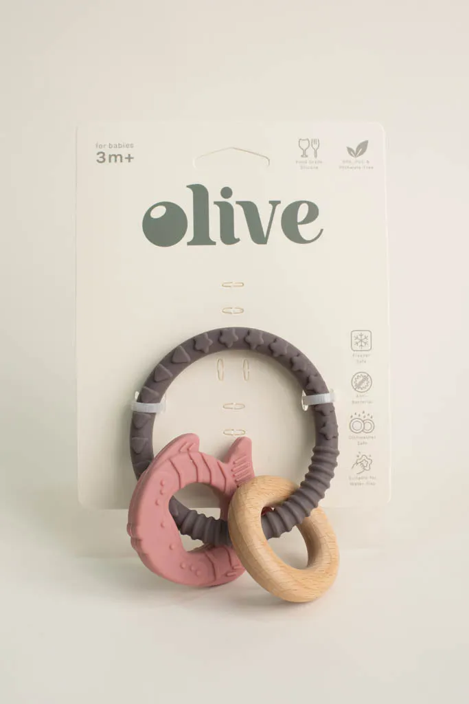 Pink Fish Teething Ring