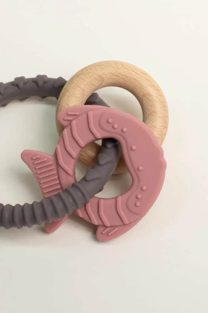 Pink Fish Teething Ring