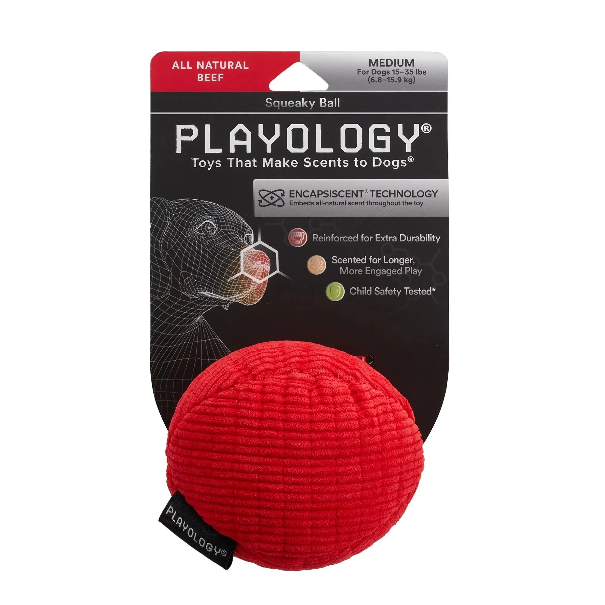 Playology Plush Squeaky Ball Dog Toy