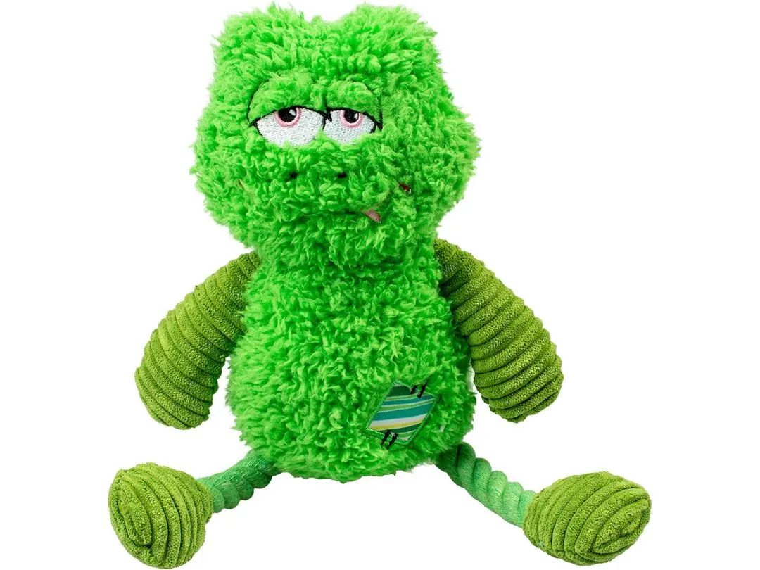 PLUSH FROG SILLY 16x30x7cm green