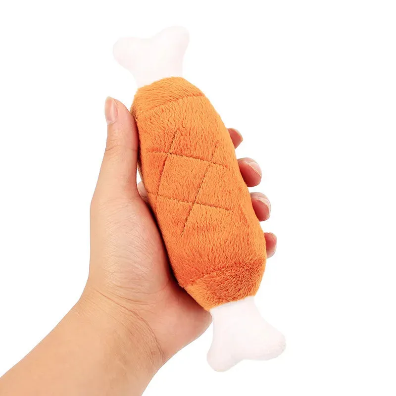 Plush Squeaky Dog Bone Toy