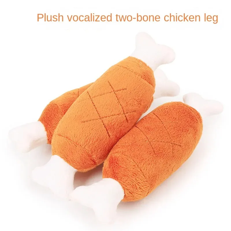 Plush Squeaky Dog Bone Toy