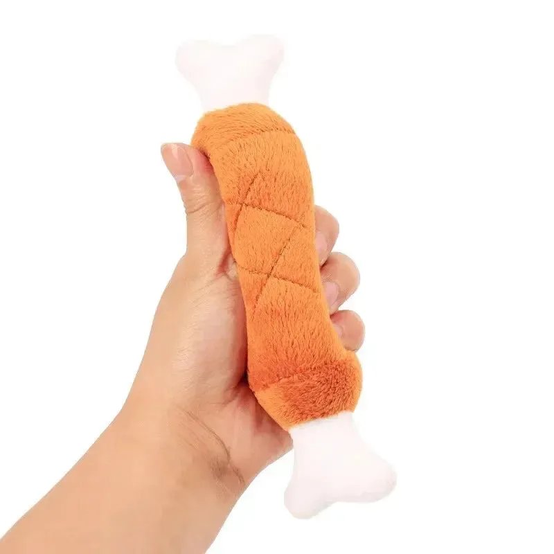 Plush Squeaky Dog Bone Toy