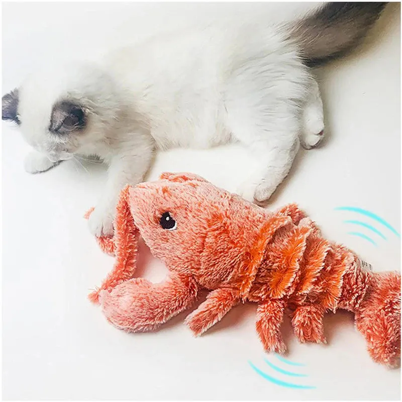 Professional title: "Interactive USB Charging Simulation Electric Dancing Floppy Lobster Cat Toy for Pets - Ideal for Dogs and Cats"