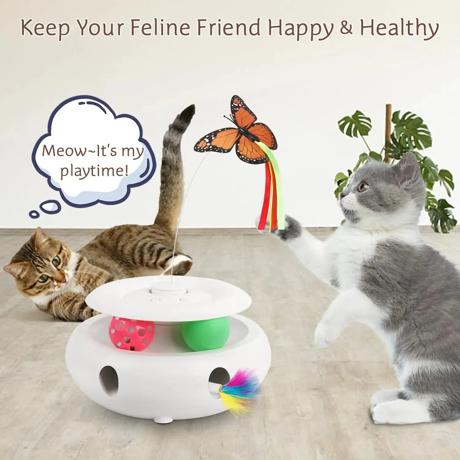 Rechargeable 3-in-1 Interactive Cat Toy