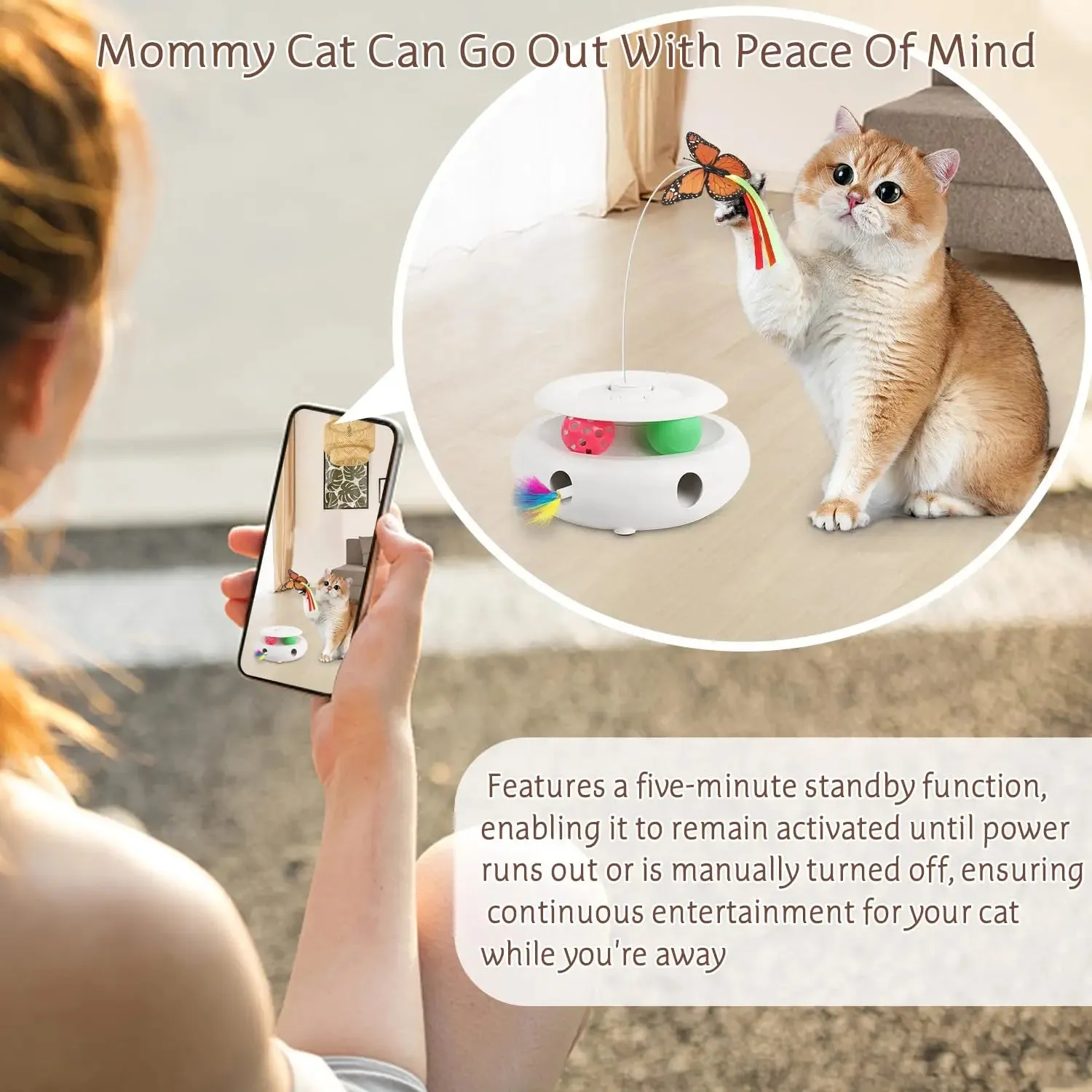 Rechargeable 3-in-1 Interactive Cat Toy