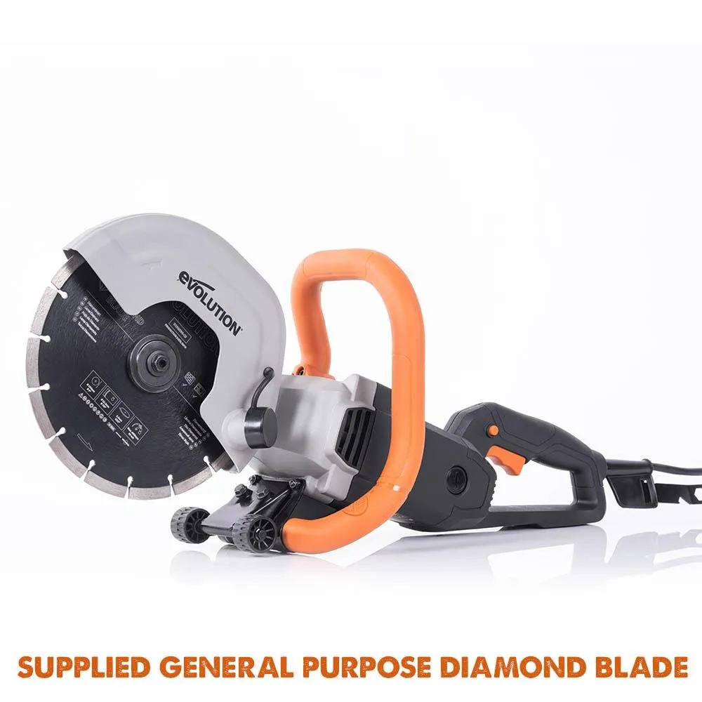 Refurbished Evolution R230DCT 230mm 9" Electric Disc Cutter Concrete Saw with Diamond Blade (B-Grade)