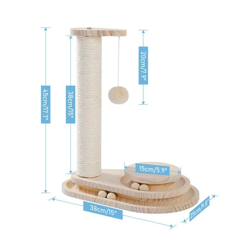 Scratch Post Interactive Toy with Dangling Ball