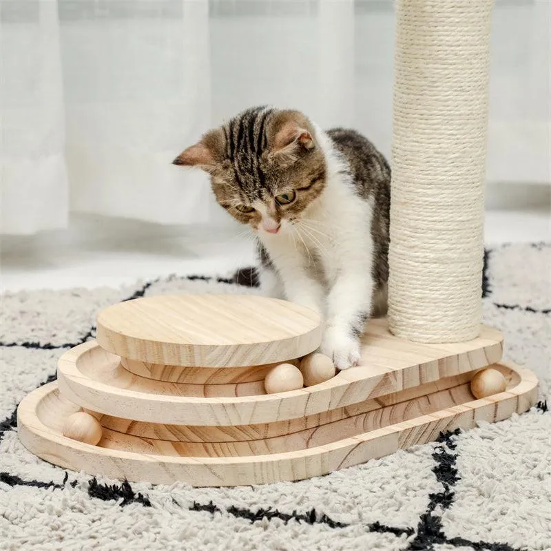 Scratch Post Interactive Toy with Dangling Ball