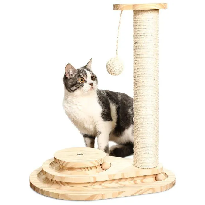 Scratch Post Interactive Toy with Dangling Ball