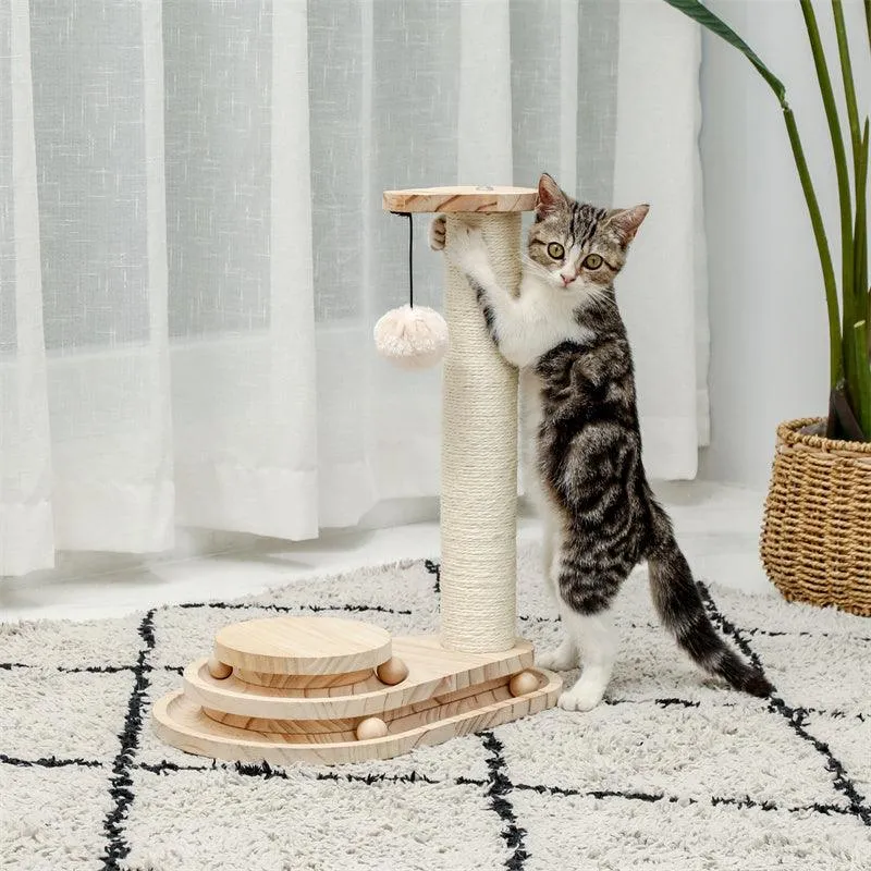 Scratch Post Interactive Toy with Dangling Ball