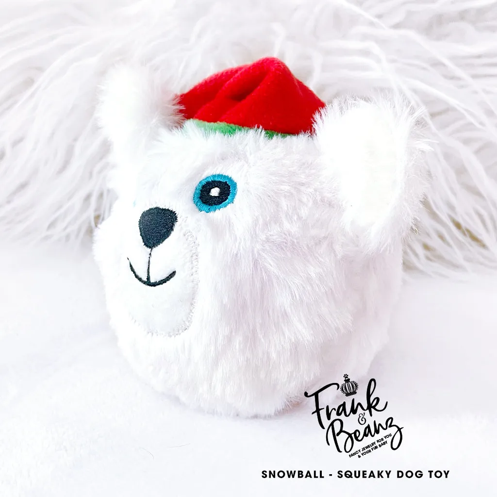 Snowball the Polar Bear Rough Play Dog Toy Ball Squeaky