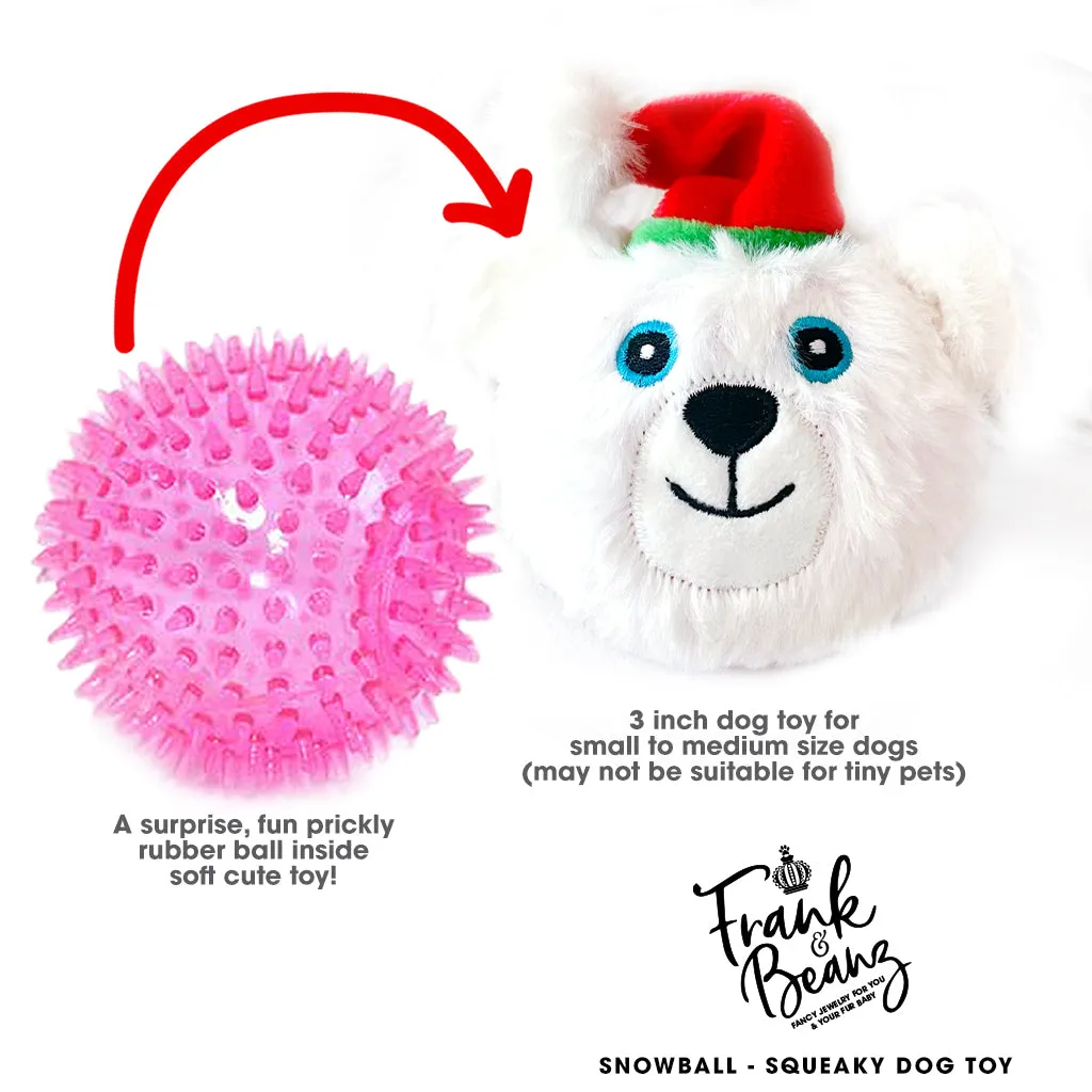 Snowball the Polar Bear Rough Play Dog Toy Ball Squeaky