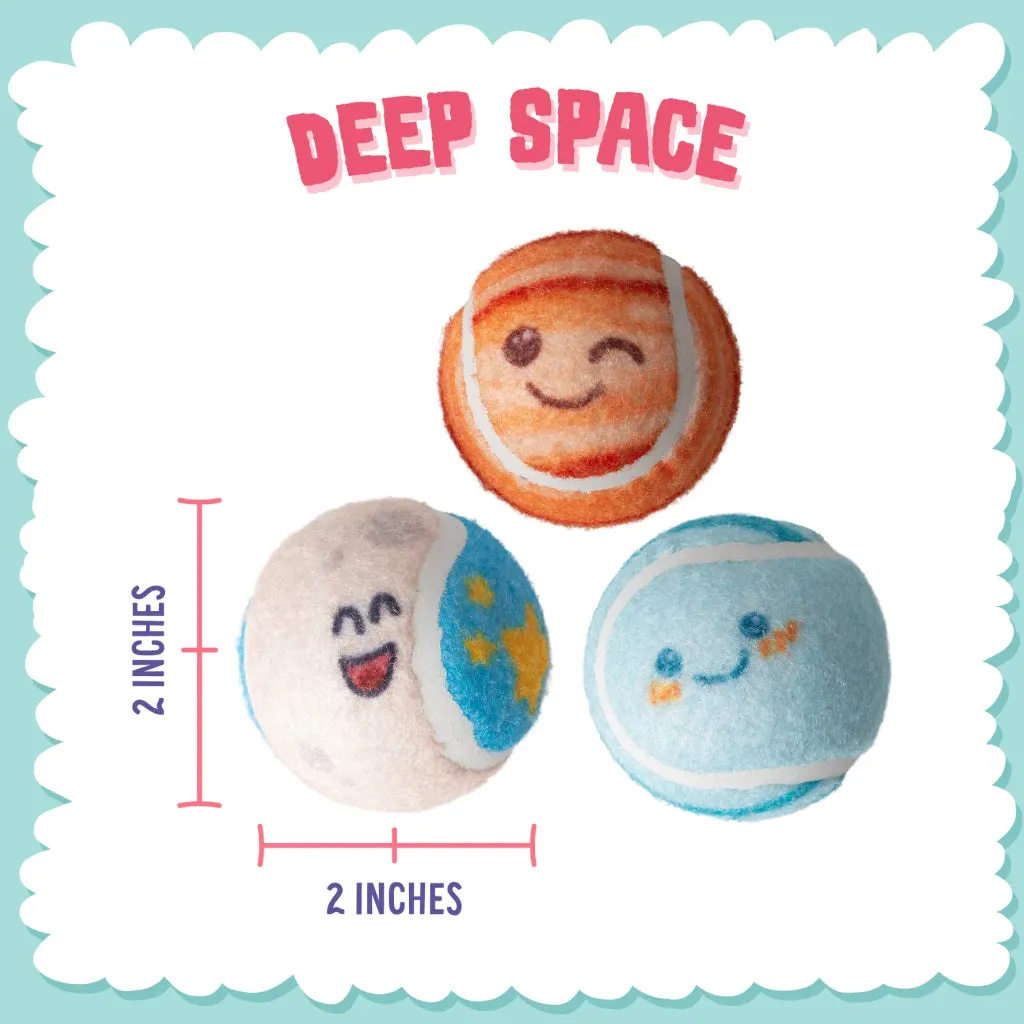 Snugarooz Deep Space Squeaky Fetch & Play Tennis Balls Dog Toy (3 pack)