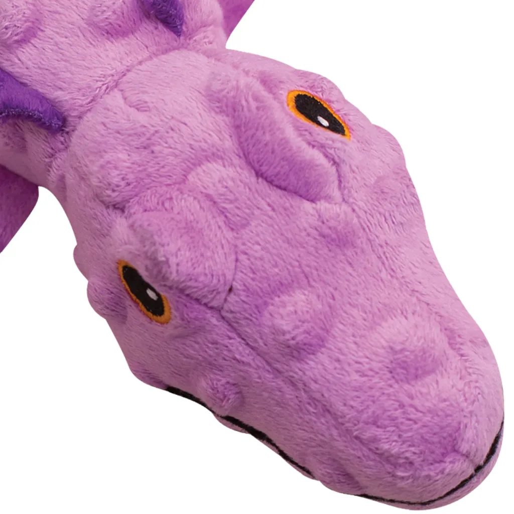 Snugarooz Ellie the Gator Purple Crinkle & Squeak Plush Dog Toy - (12")