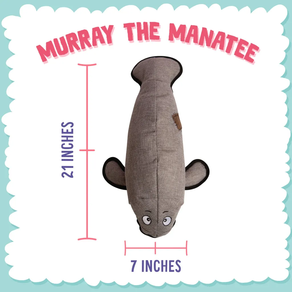 Snugarooz Murray the Manatee Stuffed Squeaky Grey Dog Toy (21")